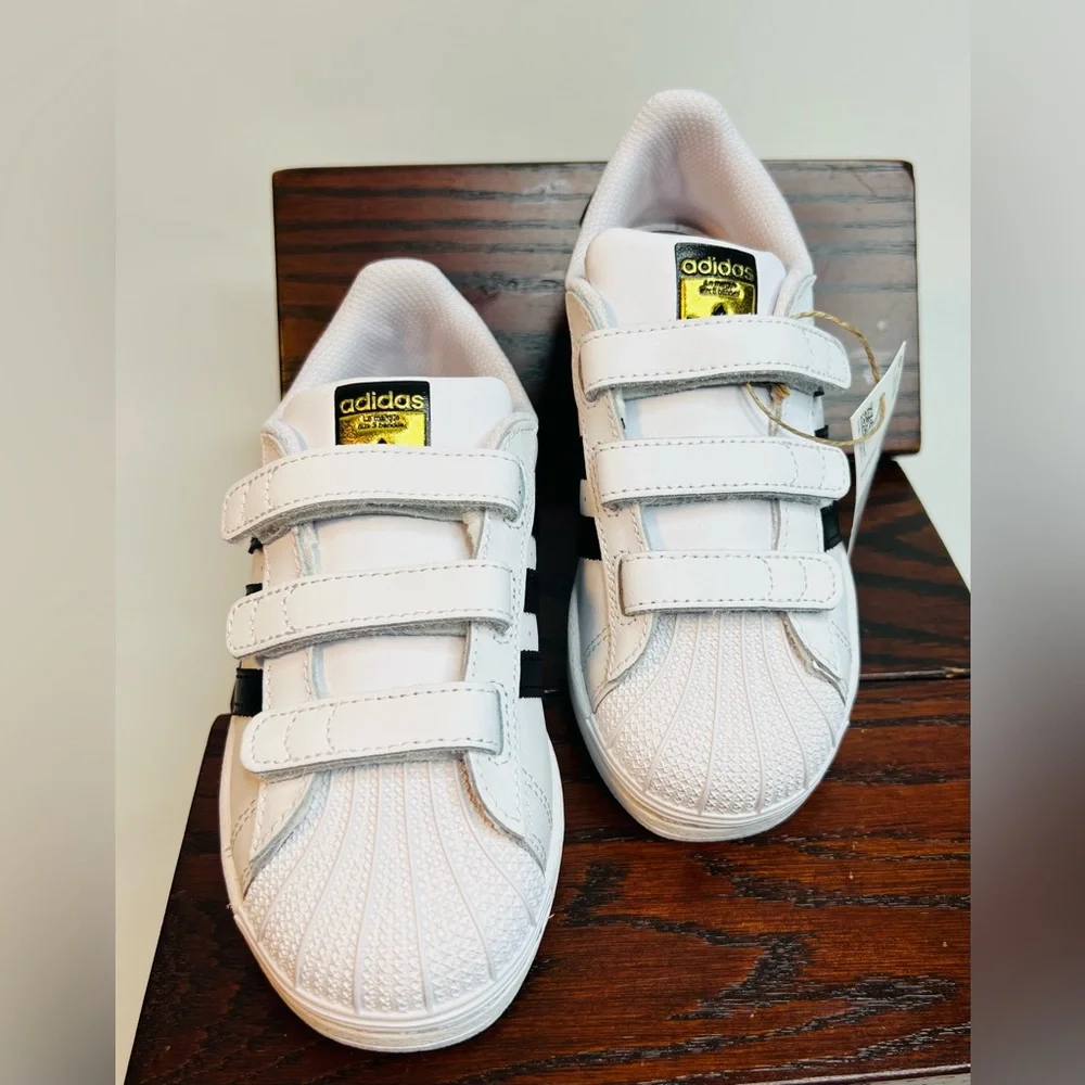 New Adidas Superstar Star Shoes kids Unisex boys and girls EF4838 cwht/cblk/cwht_4